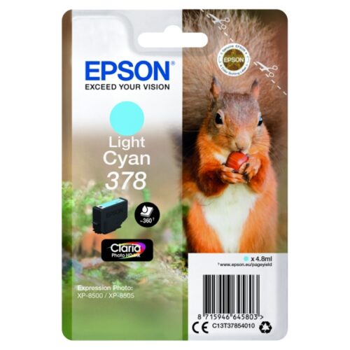 Original Epson 378 / T3785 / C13T37854010 / C13T37854020 Tinte photo cyan