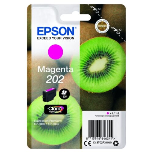 Original Epson 202 / T02F3 / C13T02F34010 / C13T02F34020 Tinte magenta
