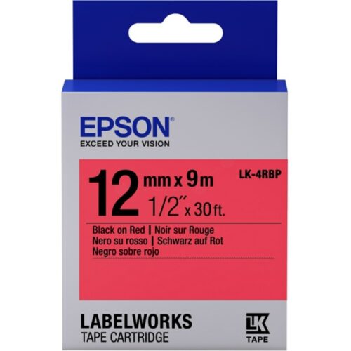 Original Epson LK-4RBP / C53S654007 Etiketten schwarz, rot