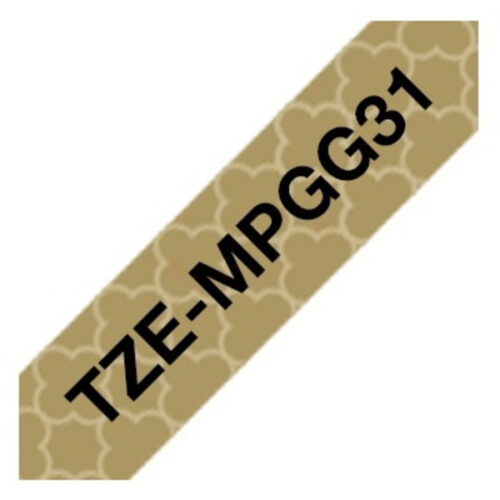 Original Brother TZE-MPGG31 Schriftband schwarz auf gold (12mm x 4m)