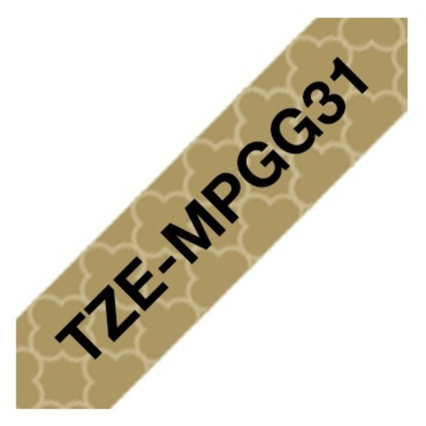 Original Brother TZE-MPGG31 Schriftband schwarz auf gold (12mm x 4m)