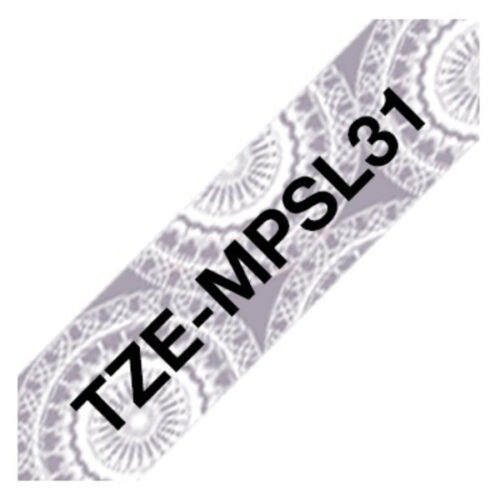 Original Brother TZE-MPSL31 Schriftband schwarz auf silber Spitze (12mm x 4m)