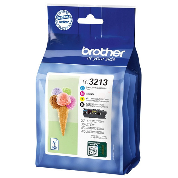 Original Brother LC-3213VAL / LC-3213VALDR Tinte Multipack schwarz, cyan, magenta, gelb (4 Stück)