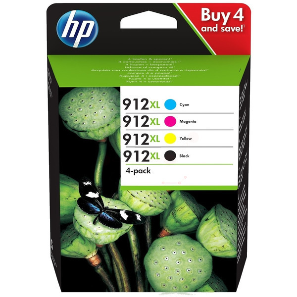 Original HP 912XL / 3YP34AE Tinte Multipack schwarz, cyan, magenta, gelb (4 Stück)