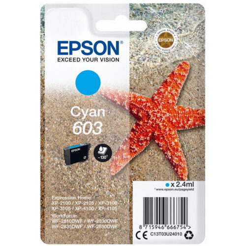Original Epson 603 / T03U2 / C13T03U24010 Tinte cyan