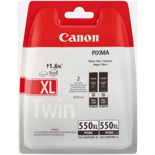 Original Canon PGI-550 PGBKXL / 6431B005 Tinten Doppelpack schwarz (2 Stück)