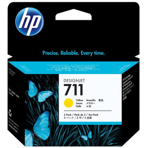 Original HP 711 / CZ136A Tinte Multipack gelb (3 Stück)