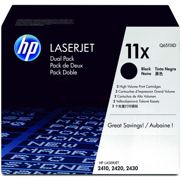 Original HP 11XD / Q6511XD Toner Doppelpack schwarz (2 Stück)