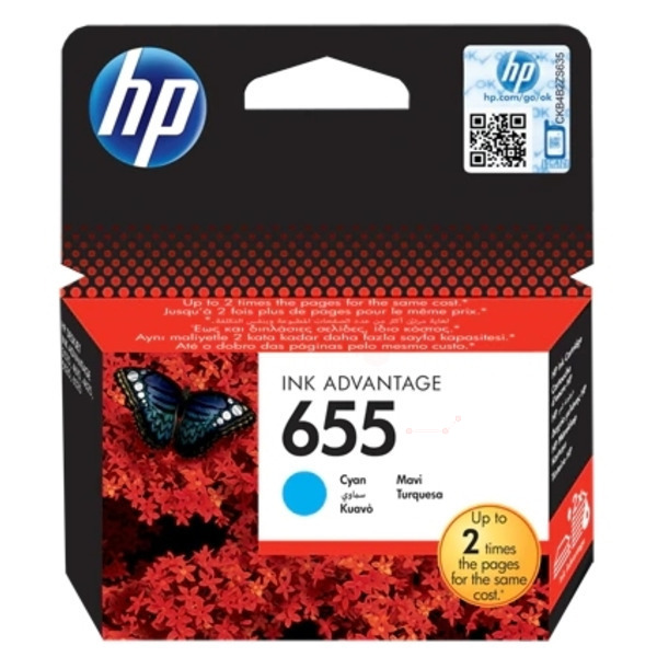 Original HP 655 / CZ110AE Tinte cyan
