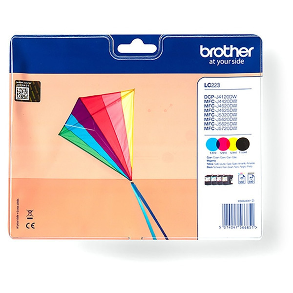 Original Brother LC-223VALBP / LC-223VALBPDR Tinte Multipack schwarz, cyan, magenta, gelb (4 Stück)