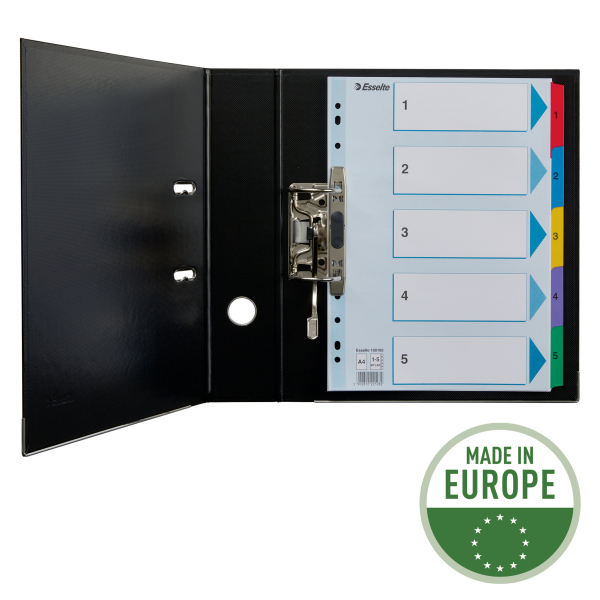 Esselte Ordnerregister DIN A4 Vollformat 1-5 farbig 5-teilig, 1 Satz