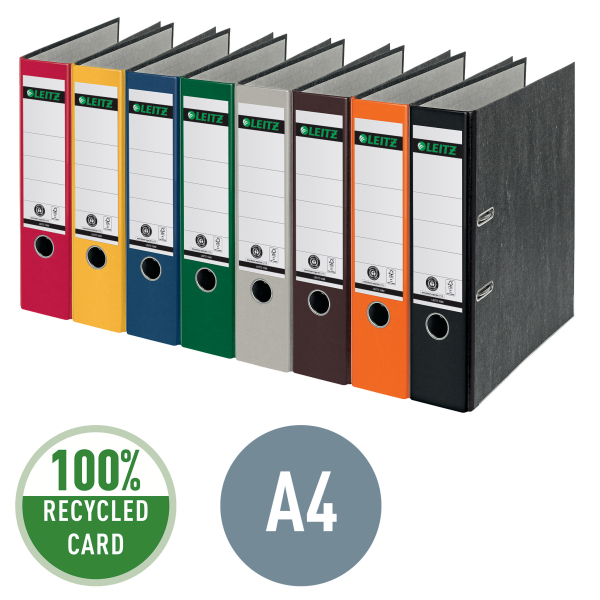 LEITZ 1080 Ordner gelb marmoriert Karton 8,0 cm DIN A4, 1 St.