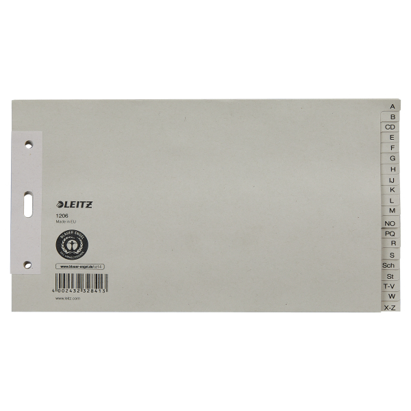 LEITZ Ordnerregister 1206 DIN A5 Halbformat A-Z grau 20-teilig, 1 Satz