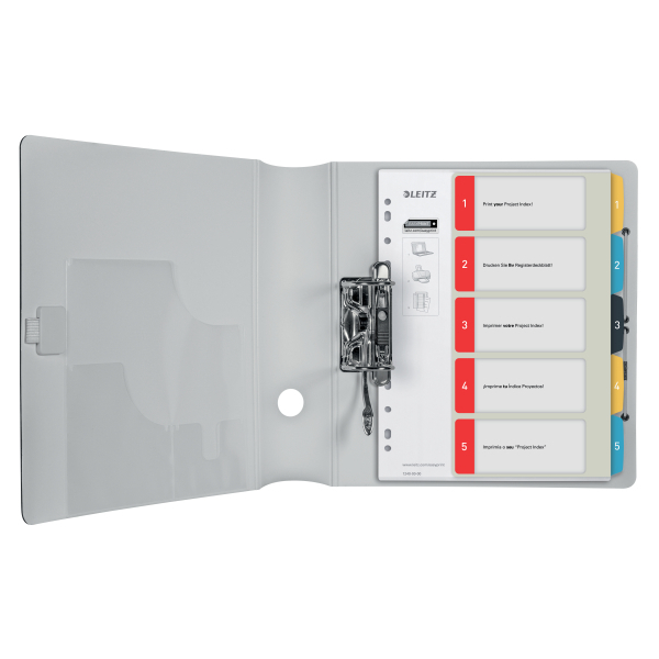 LEITZ Ordnerregister Cosy DIN A4+ Vollformat, Überbreite 1-5 farbig 5-teilig, 1 Satz