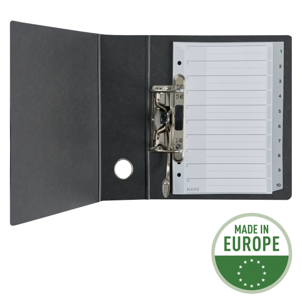 LEITZ Ordnerregister DIN A5 Vollformat 1-10 grau 10-teilig, 1 Satz