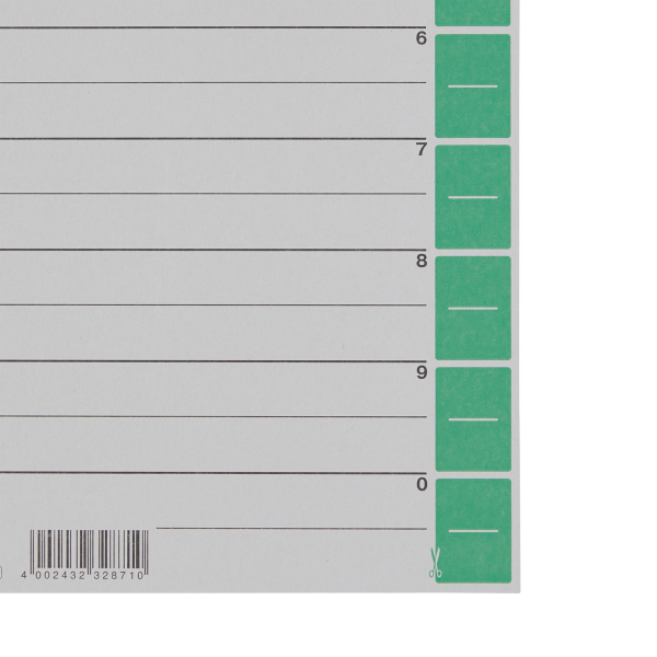 LEITZ Trennblätter 1652 DIN A4 1-0 grün, 230 g/qm, 25 St.