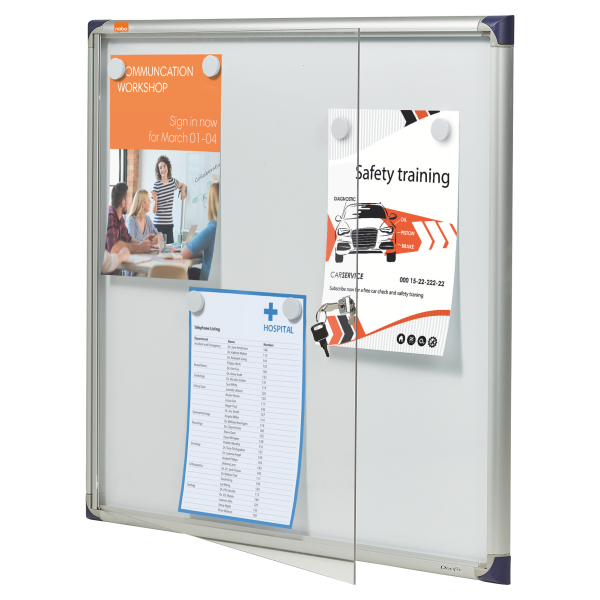nobo Schaukasten Pacific silber 6x DIN A4 78,4 x 2,2 x 81,5 cm, 1 St.