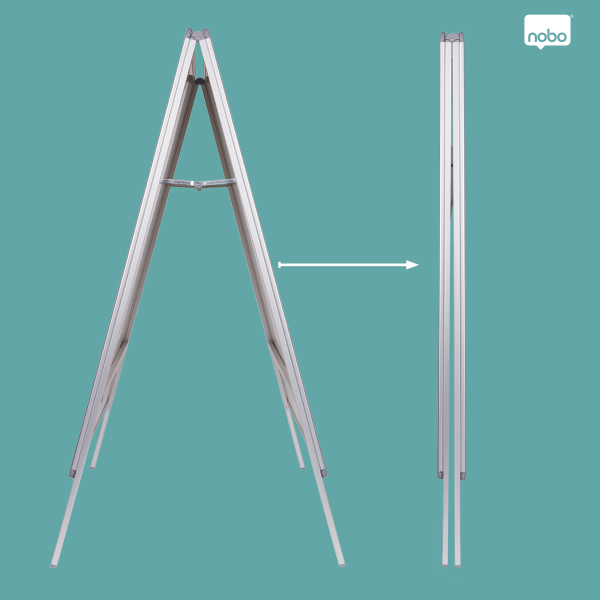 nobo Kundenstopper silber DIN A1 2 Fächer 65,1 x 60,5 x 109,5 cm, 1 St.