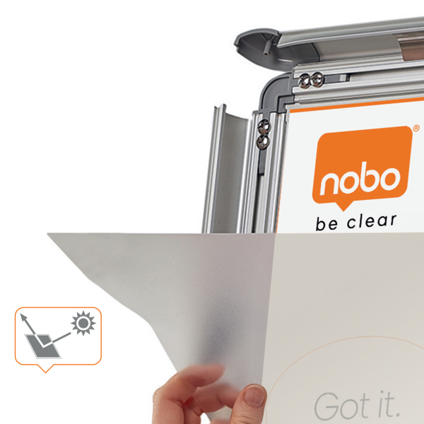 nobo Kundenstopper silber DIN A1 2 Fächer 65,1 x 60,5 x 109,5 cm, 1 St.