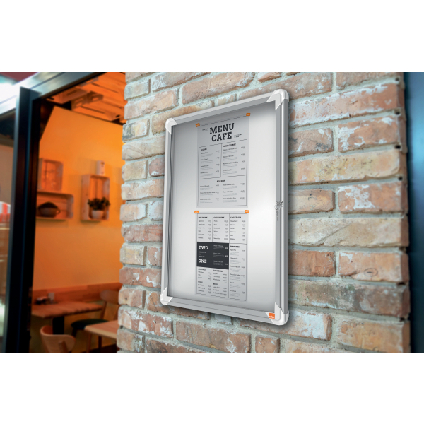 nobo Schaukasten silber 4x DIN A4 69,2 x 3,7 x 53,2 cm, 1 St.