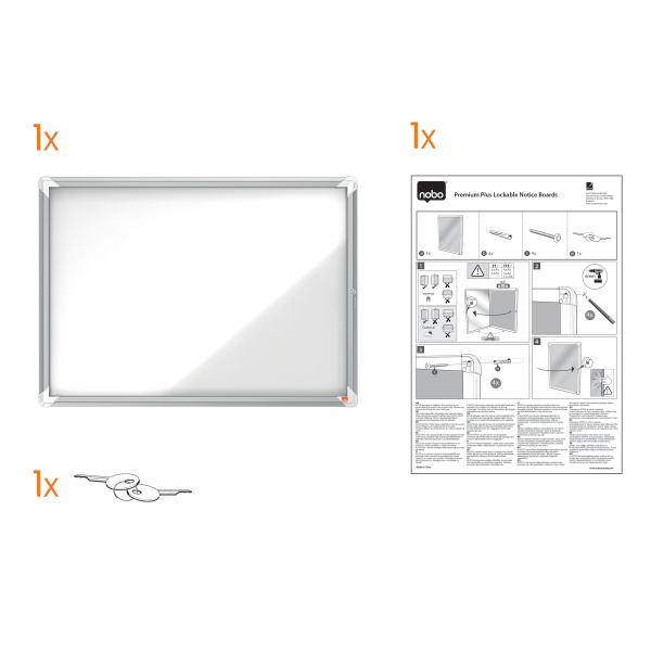 nobo Schaukasten silber 4x DIN A4 69,2 x 3,7 x 53,2 cm, 1 St.