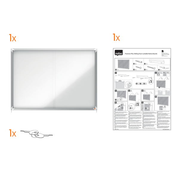 nobo Schaukasten silber 12x DIN A4 97,2 x 5,4 x 100,0 cm, 1 St.
