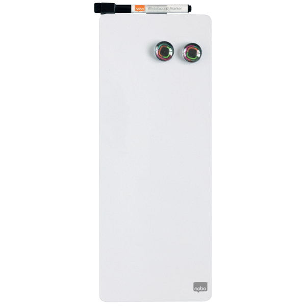nobo Glas-Magnettafel Mini 14,0 x 36,5 cm weiß