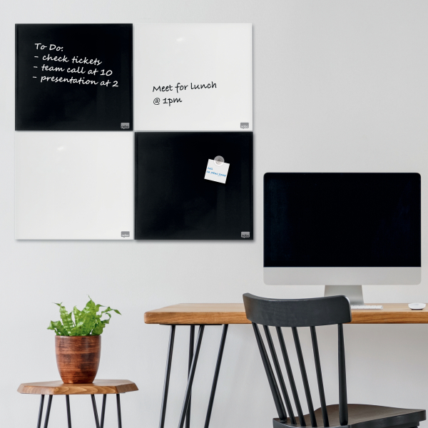 nobo Glas-Magnettafel 30,0 x 30,0 cm brillant weiß