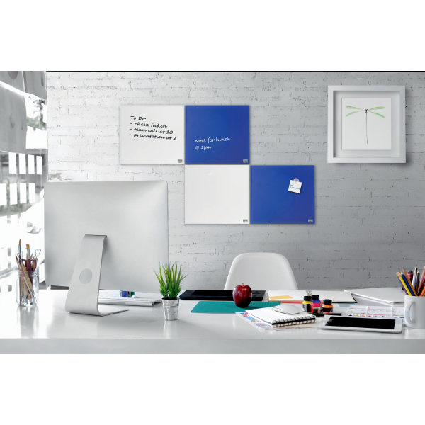 nobo Glas-Magnettafel 30,0 x 30,0 cm brillant weiß