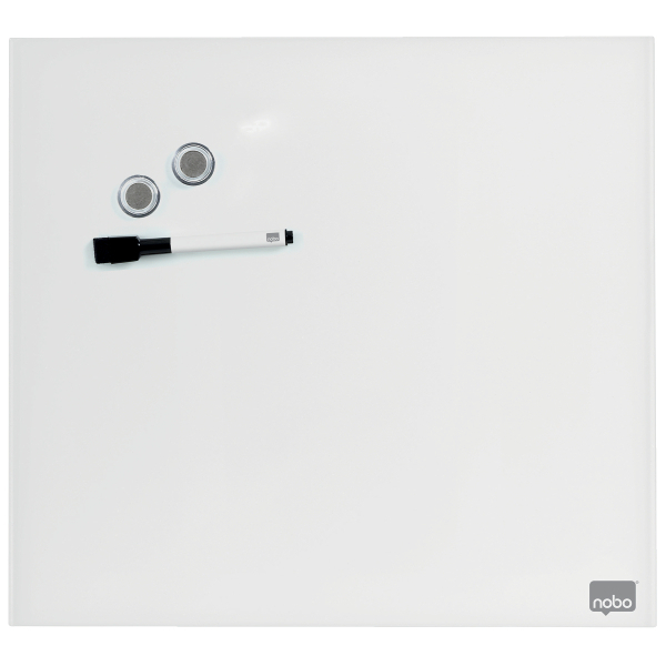 nobo Glas-Magnettafel 30,0 x 30,0 cm brillant weiß