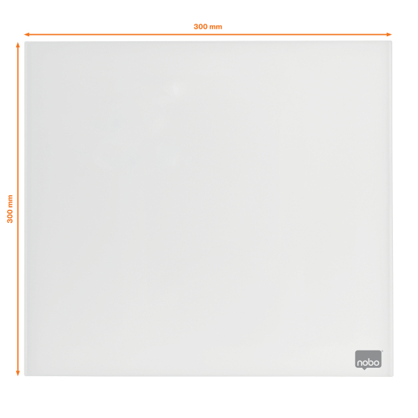 nobo Glas-Magnettafel 30,0 x 30,0 cm brillant weiß