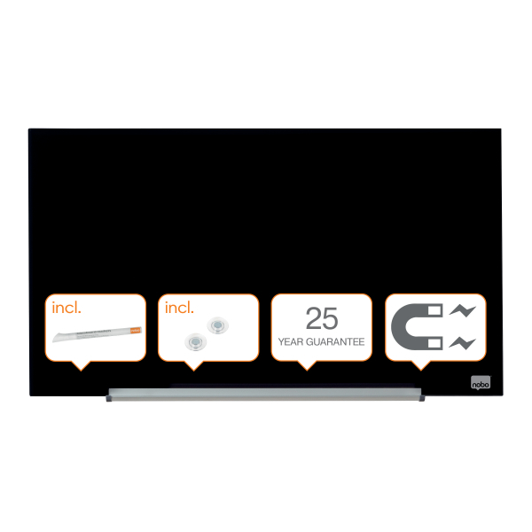 nobo Glas-Magnettafel Impression Pro Widescreen 68,0 x 38,0 cm schwarz