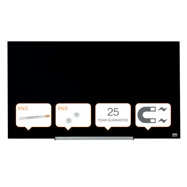 nobo Glas-Magnettafel Impression Pro Widescreen 100,0 x 56,0 cm schwarz