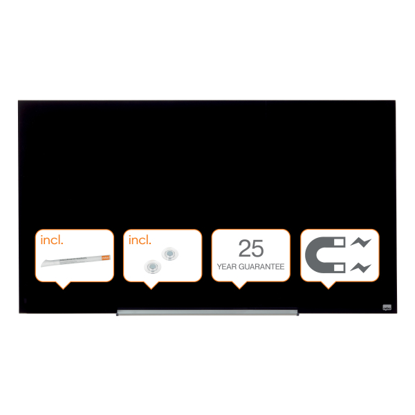 nobo Glas-Magnettafel Impression Pro Widescreen 126,0 x 71,0 cm schwarz