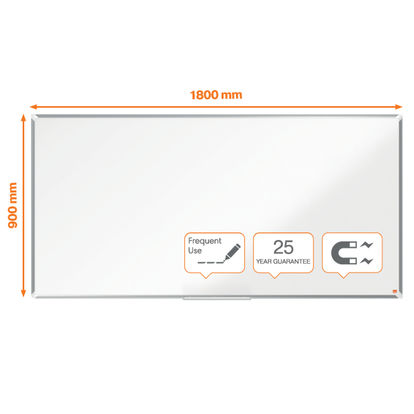 nobo Whiteboard Premium Plus 180,0 x 90,0 cm weiß, silber emaillierter Stahl