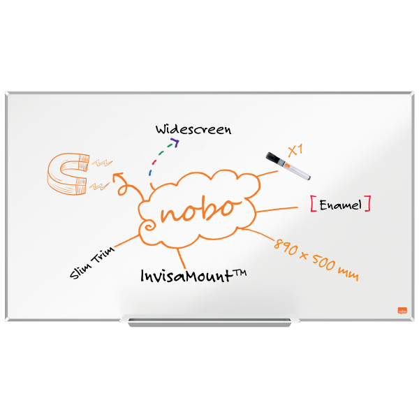 nobo Whiteboard Impression Pro Widescreen 89,0 x 50.0 cm weiß emaillierter Stahl
