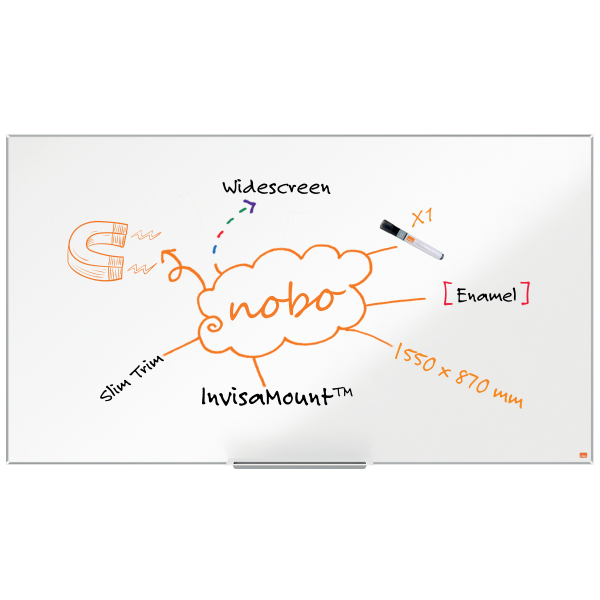 nobo Whiteboard Impression Pro Widescreen 155,0 x 87,0 cm weiß emaillierter Stahl