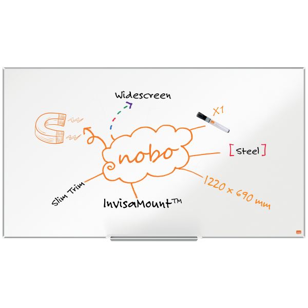 nobo Whiteboard Impression Pro Widescreen Nano Clean™ 122,2 x 69,1 cm weiß lackierter Stahl