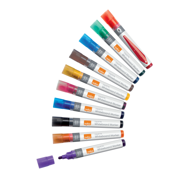 nobo Liquid Ink Whiteboard-Marker farbsortiert 3,0 mm, 10 St.