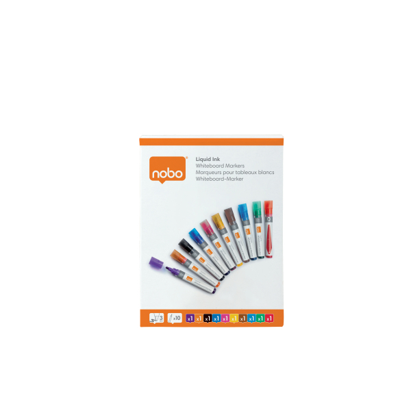 nobo Liquid Ink Whiteboard-Marker farbsortiert 3,0 mm, 10 St.
