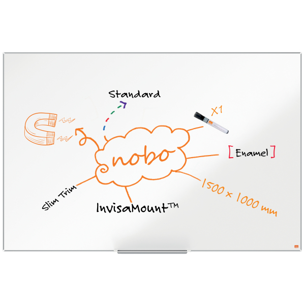 nobo Whiteboard Impression Pro 150,0 x 100,0 cm weiß emaillierter Stahl