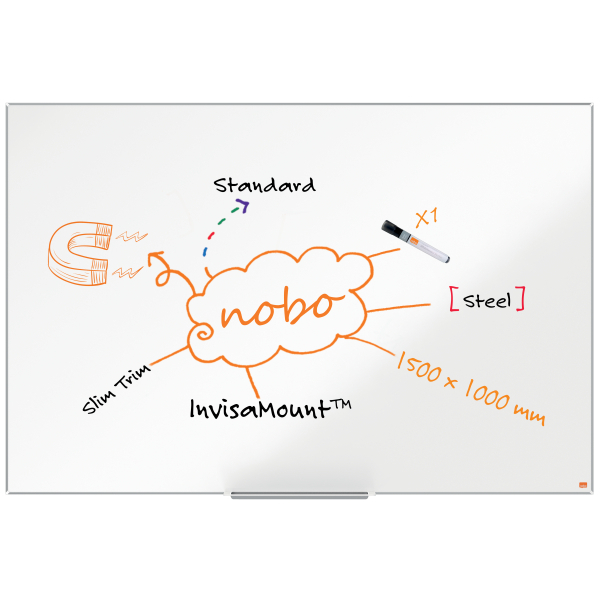 nobo Whiteboard Impression Pro Nano Clean™ 149,4 x 98,4 cm weiß lackierter Stahl
