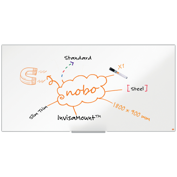 nobo Whiteboard Impression Pro Nano Clean™ 179,6 x 88,3 cm weiß lackierter Stahl
