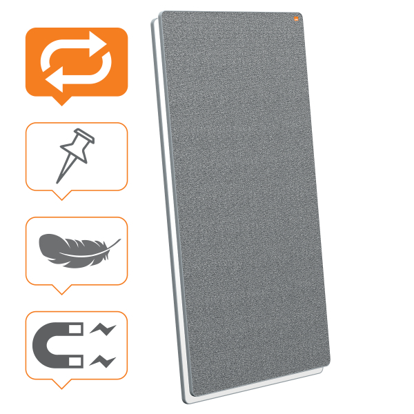 nobo mobiles Whiteboard Move & Meet 180,0 cm grau, weiß lackierter Stahl