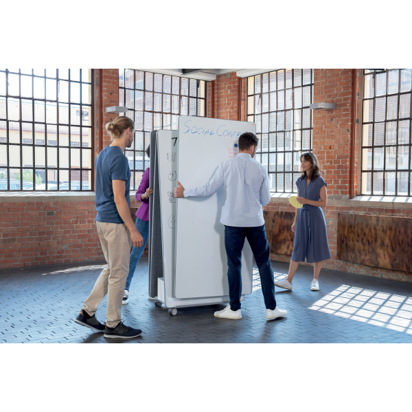 nobo mobiles Whiteboard Move & Meet 180,0 cm grau, weiß lackierter Stahl
