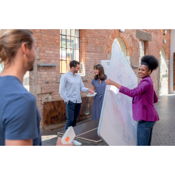 nobo mobiles Whiteboard Move & Meet 180,0 cm grau, weiß lackierter Stahl