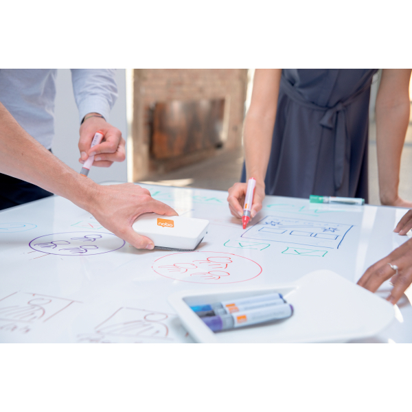 nobo mobiles Whiteboard Move & Meet 180,0 cm grau, weiß lackierter Stahl