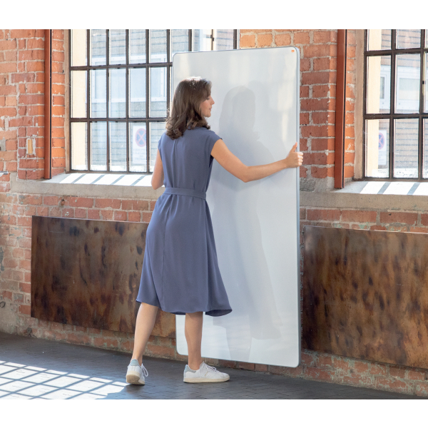 nobo mobiles Whiteboard Move & Meet 90,0 x 180,0 cm orange, weiß lackierter Stahl