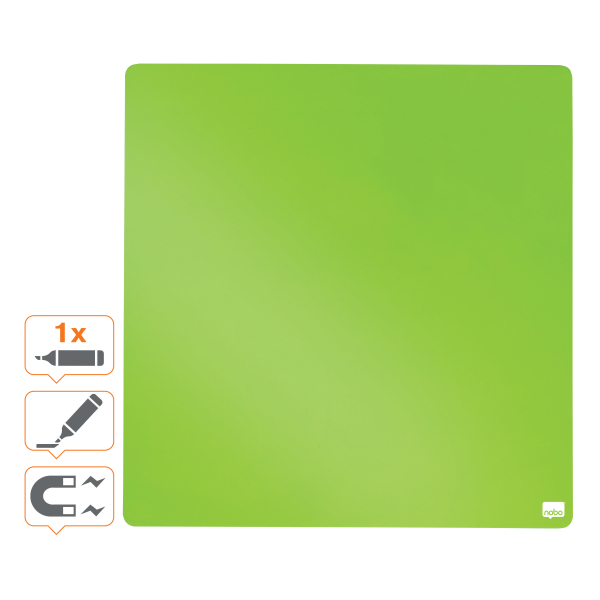 nobo Magnettafel beschreibbar 36,0 x 36,0 cm grau