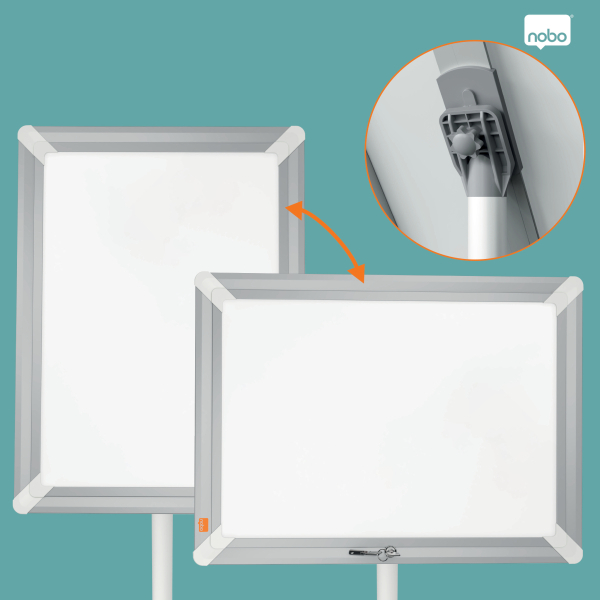nobo Infoständer Premium Plus abschließbar silber DIN A3 42,0 x 30,0 x 80,0 - 131,0 cm, 1 St.